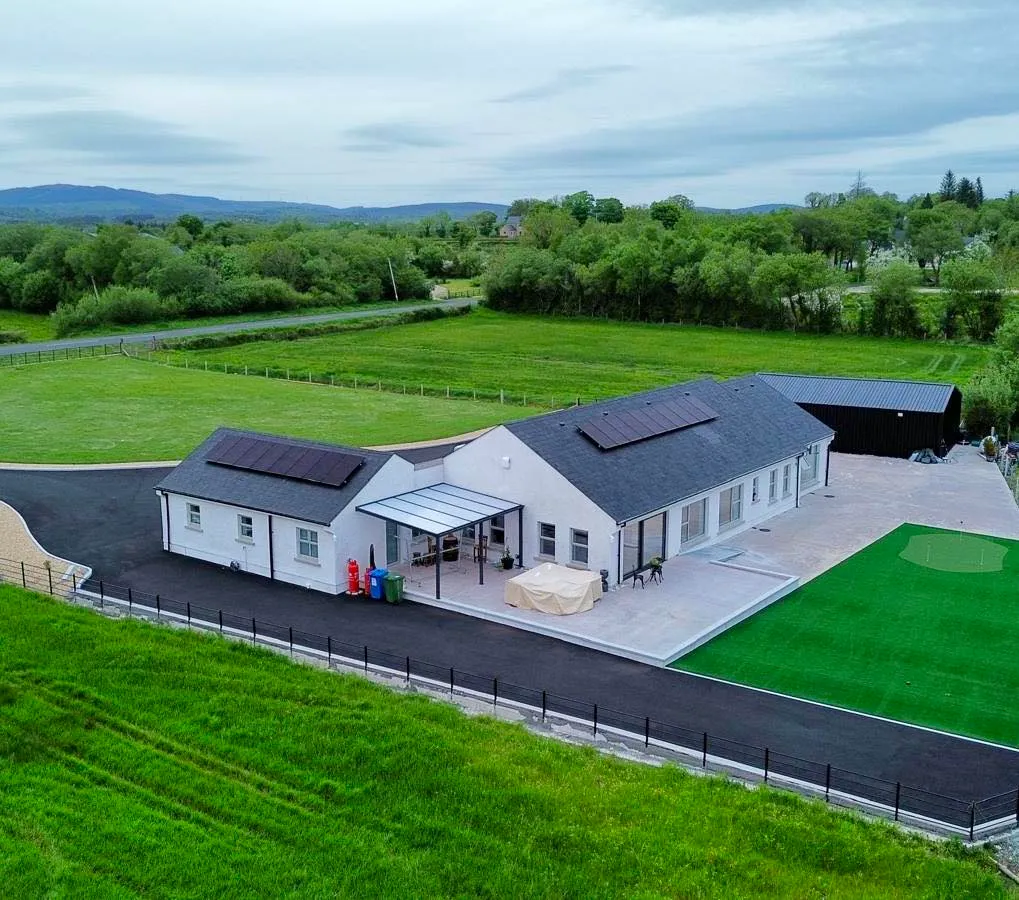 Solar panels on a rural Donegal home